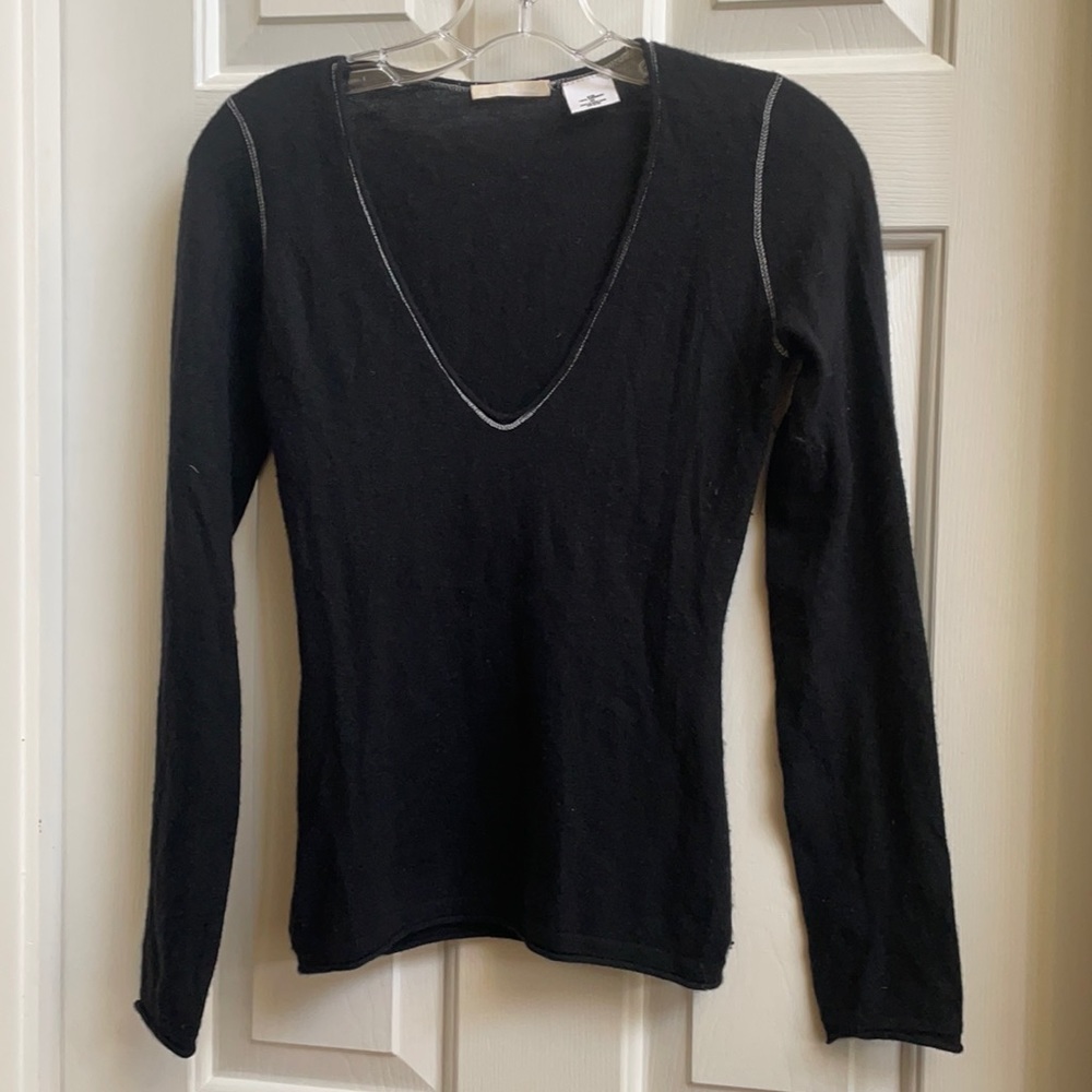 7 For All Man Kind Black Cashmere With White Stitching